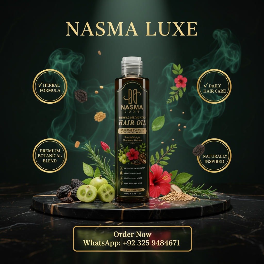 NASMA LUXE herbal medicated hair oil 200ml with natural botanicals