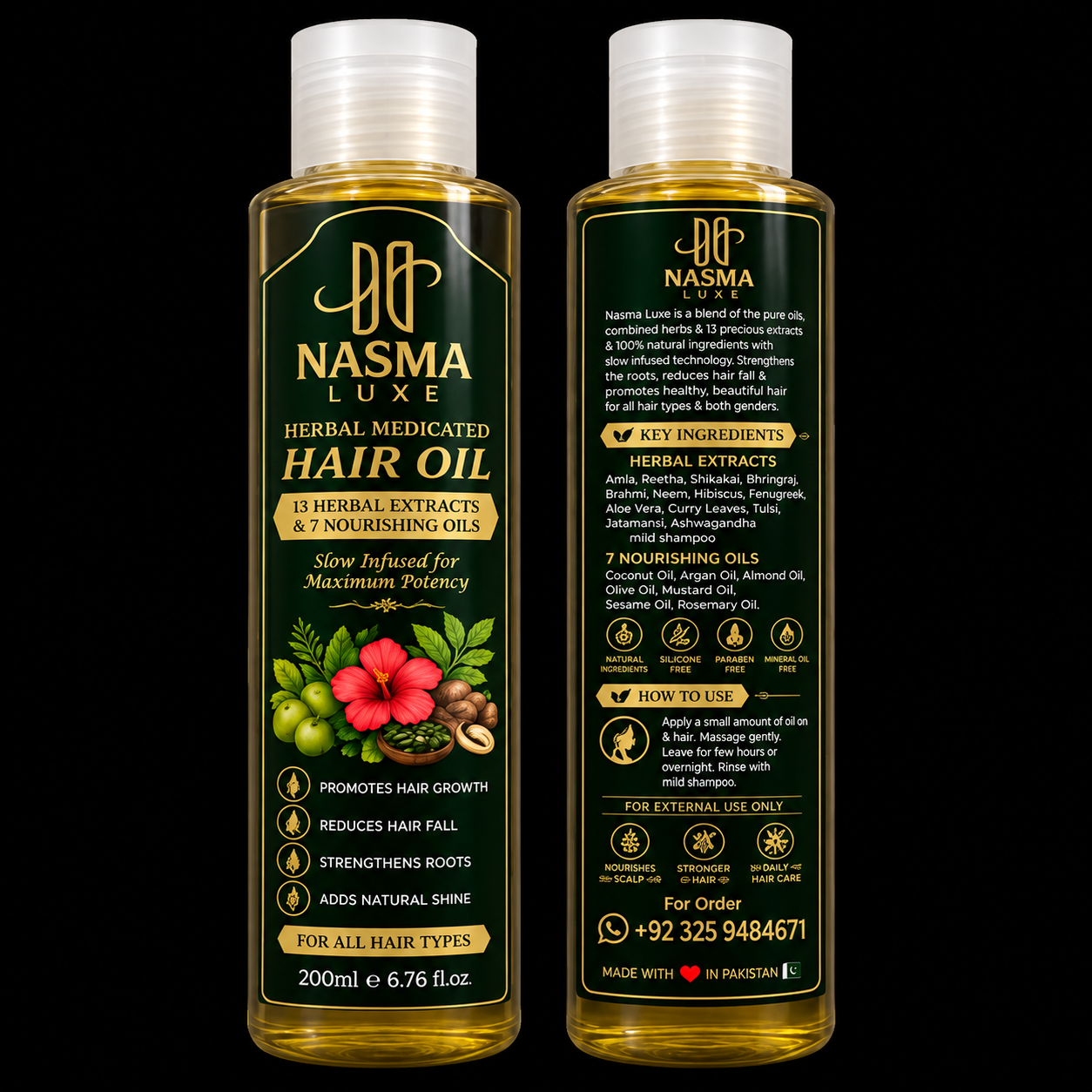 NASMA LUXE Herbal Medicated Hair Oil – 200ml